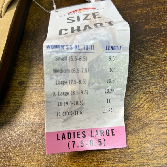 New Rainbow Sandals Single Layer Leather Sandal Narrow Strap Size Large 7.5-8.5 - Picture 3 of 6